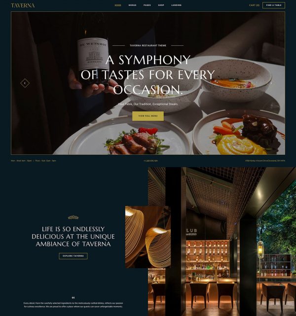 Taverna – Elegant Restaurant WordPress Theme